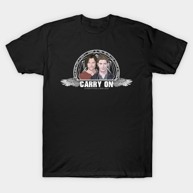 Carry On Winchesters T-Shirt by potatonomad